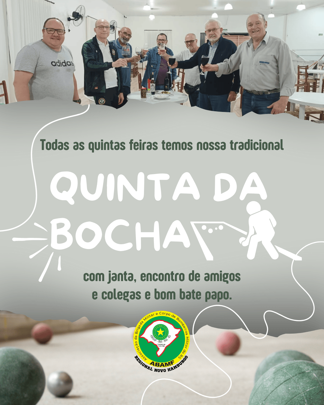 Todas as quintas-feiras temos a nossa tradicional Quinta da Bocha.